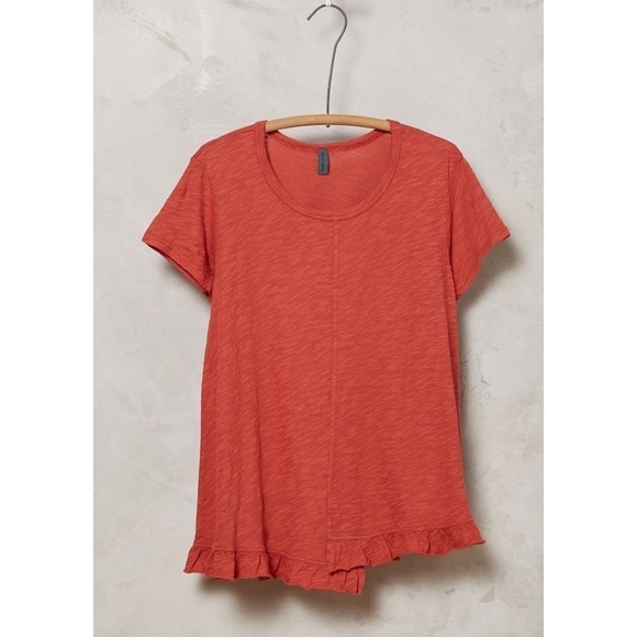 Anthropologie Tops - NEW Anthropologie Rufgled hem tee top medium shirt